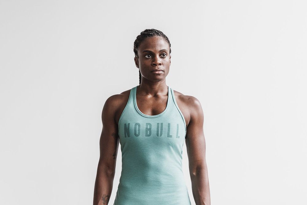 NOBULL Women's Racerback Tank Tops - Oil Blue - Ireland (3458JKHDC)